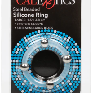 Steel Beaded Silicone Ring Large