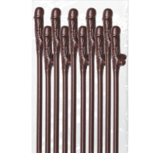 Bachelorette Party Favors 10 Dicky Sipping Straws Brown