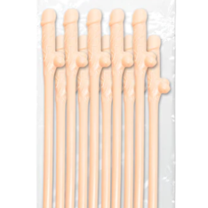 Bachelorette Party Favors 10 Dicky Sipping Straws - Light