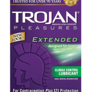 Trojan Pleasures Extended Lubricated Condoms - 12 Pack