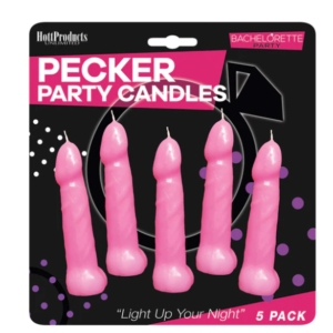 Bachelorette Pecker Party Pink Candles 5pk