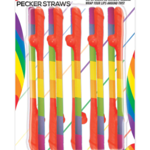 Rainbow Pecker Straws - 10 Pack