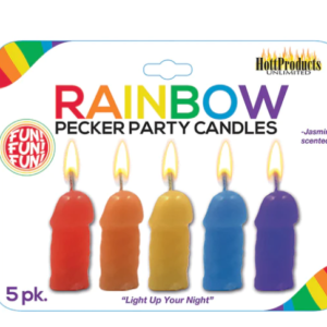 Rainbow Pecker Party Candles - 5 Pack