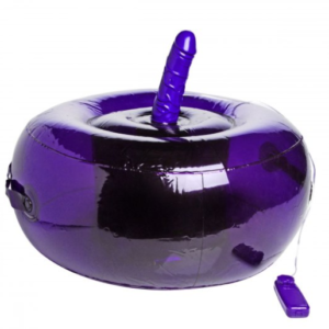 Sit-and-Ride Inflatable Seat with Vibrating Dildo - Purple
