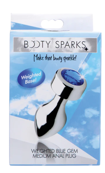 Booty Sparks Weighted Base Aluminum Plug Blue Gem
