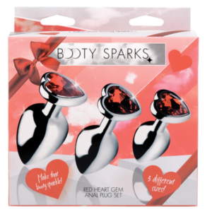 Booty Sparks Red Heart Gem Anal Plug Set
