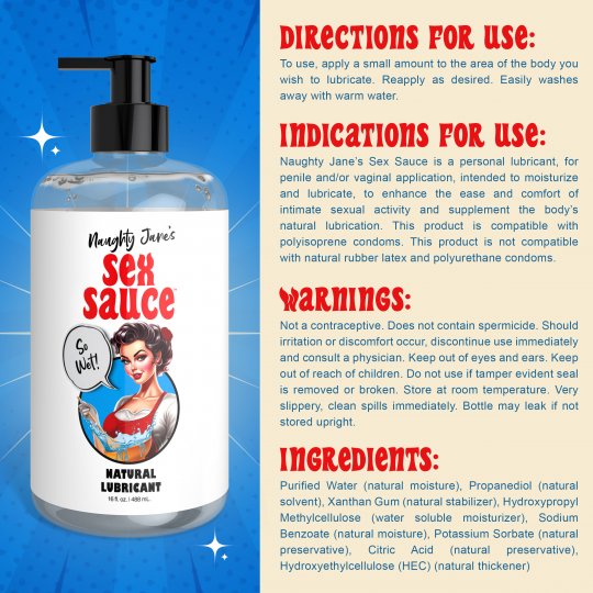 Naughty Jane's Sex Sauce Natural Lubricant - 8oz & 16oz - Image 13