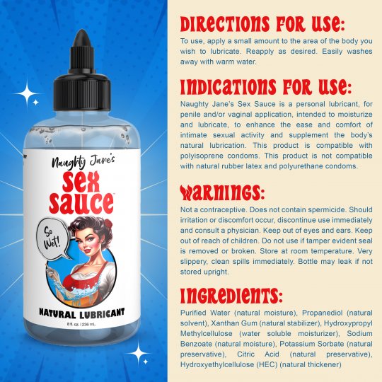 Naughty Jane's Sex Sauce Natural Lubricant - 8oz & 16oz - Image 12