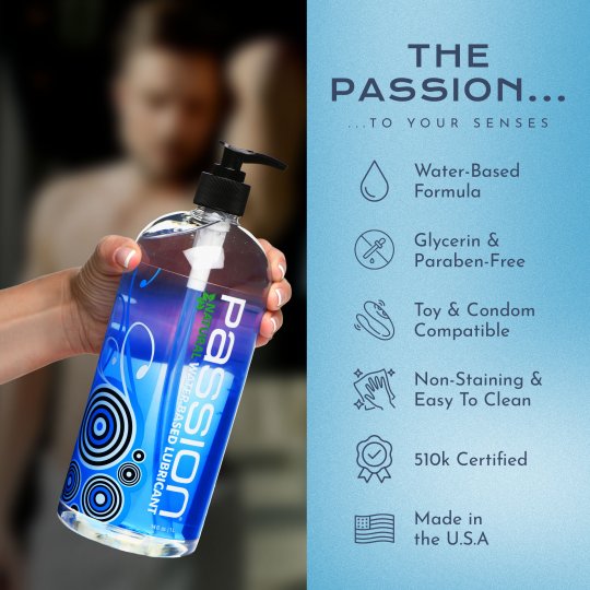 Passion Natural Water-Based Lubricant (2oz, 4oz, 8oz, 10oz, 16oz, 34oz) - Image 14