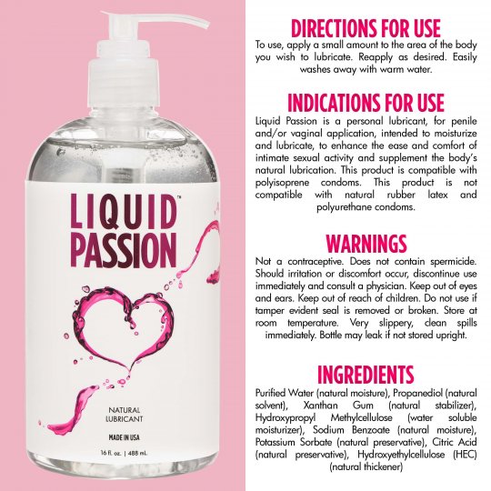 Liquid Passion Natural Lubricant - 8oz & 16oz - Image 8