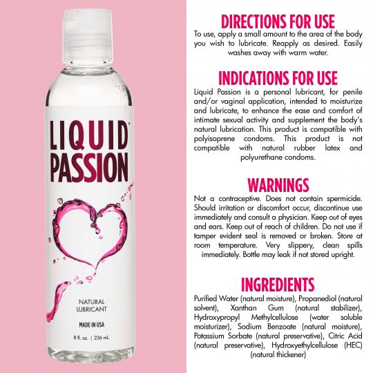 Liquid Passion Natural Lubricant - 8oz & 16oz - Image 7