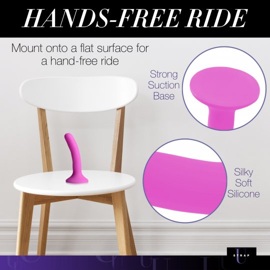 Silicone Strap-On Dildo - Small (Pink & Black) - Image 11