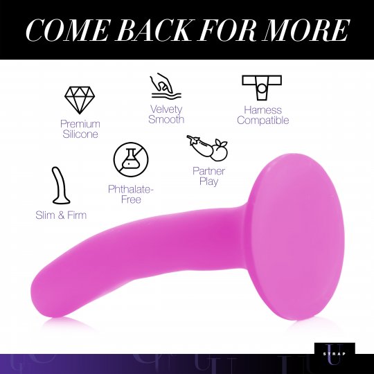Silicone Strap-On Dildo - Small (Pink & Black) - Image 5