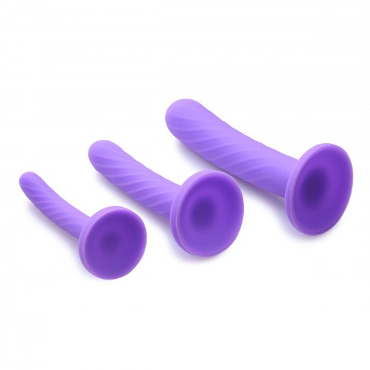 Tri-Play 3 Piece Silicone Dildo Set - Image 4