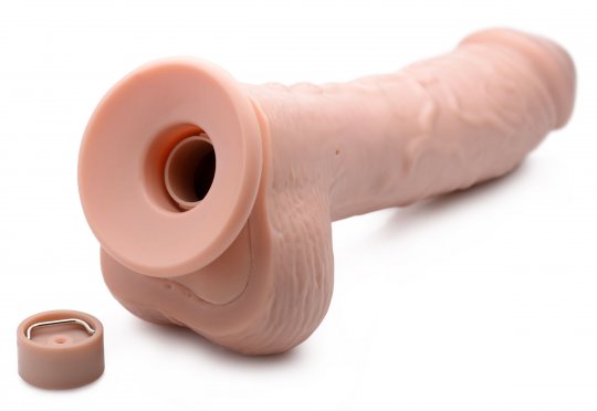 8.5 Inch Vibrating Squirting Dildo with Remote Control - Light - Image 2