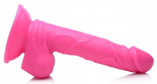 6.5 Inch Dildo with Balls - Pink - Image 3