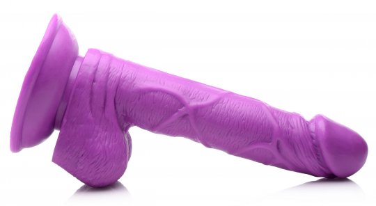 6.5 Inch Dildo with Balls - Purple - Image 3