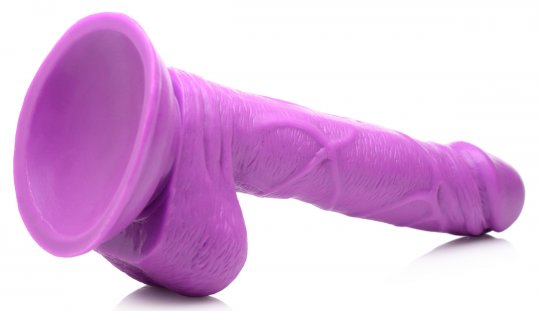 6.5 Inch Dildo with Balls - Purple - Image 2