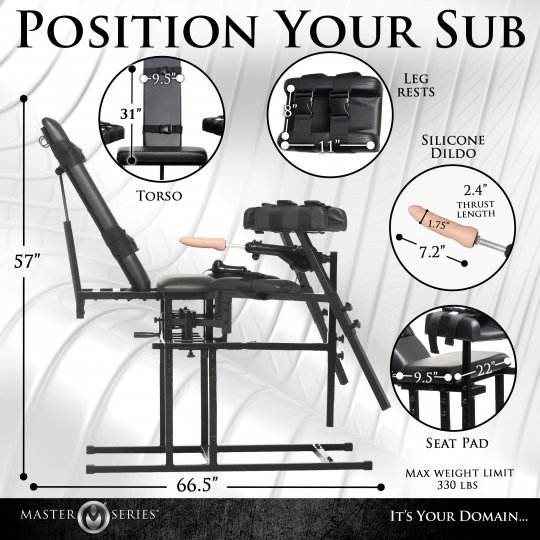 Leg Spreader Obedience Chair with Sex Machine - Image 7