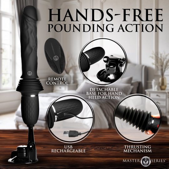 Ultimate Power Pounder Vibrating & Thrusting Silicone Dildo w/ Remote - Image 5